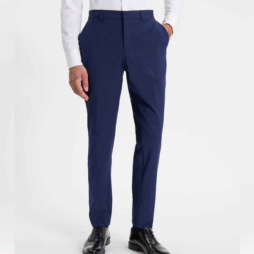Express Slim Fit Dark Blue Suit Pants – Size 34x30
